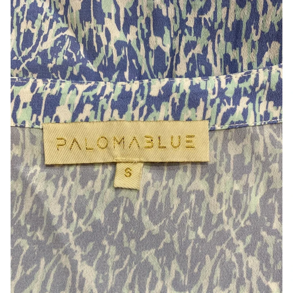 Paloma Blue Silk Blend Wrap Skirt Size Small - Picture 5 of 7